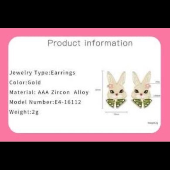 COPY - New Adorable Precious Easter Bunny Charlotte Enamel Stud Earrings - Picture 3 of 5